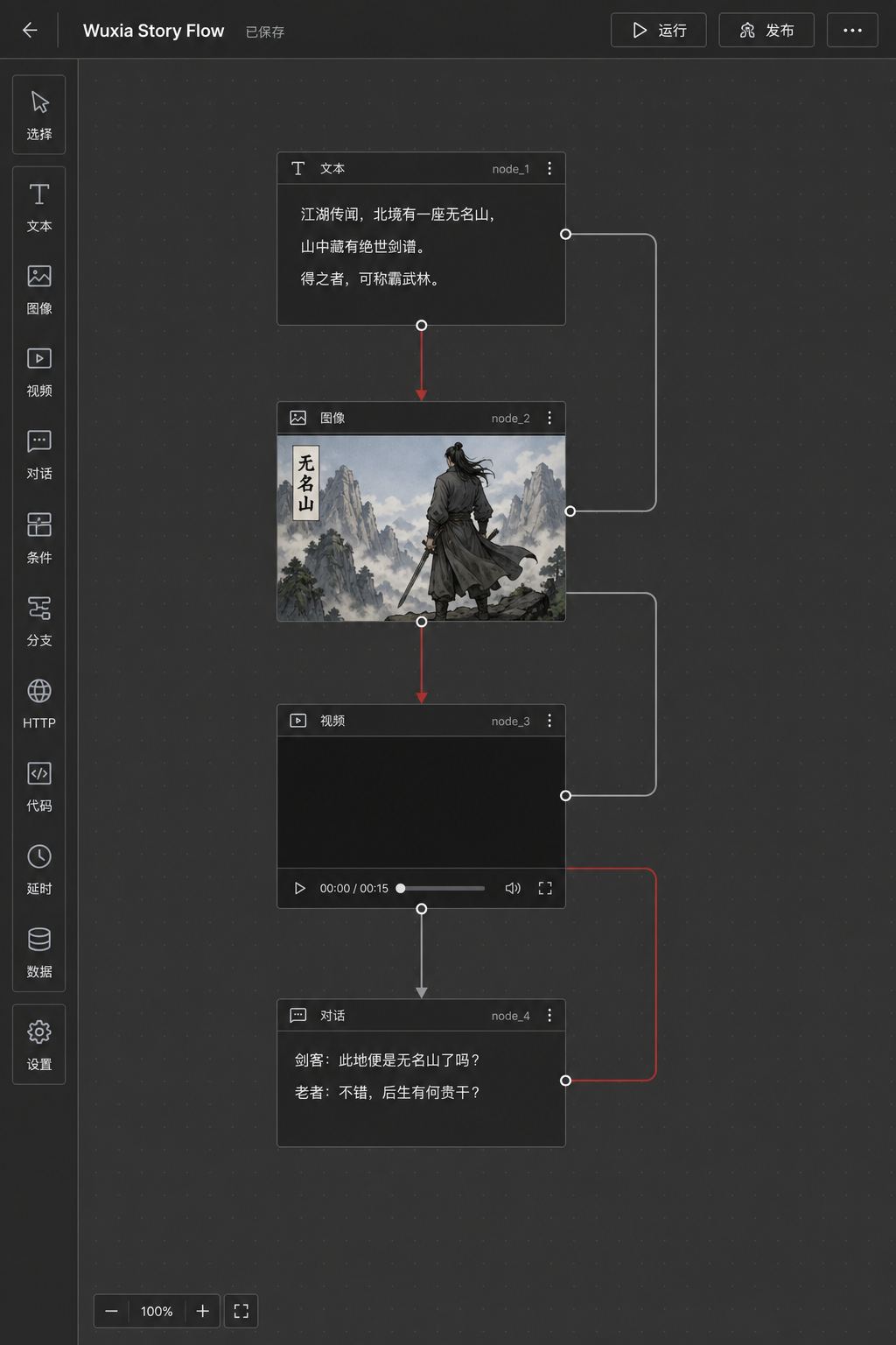 AiOffice 漫剧无限画布：节点卡片与连线